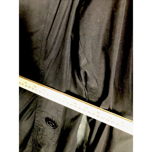 Joujou Ladies Black Trench Coat, Size Lightweight Button Down Missing Belt - Picture 10 of 16